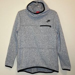Nike Gray And White High Neck Hoodie Size Medium
